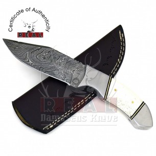 Damascus Steel Blade Knife, Damascus Twist Pattern Hunting Tactical Knife 
