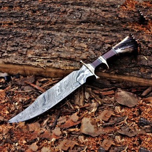 Forged Knife, Damascus Steel Blade Knife, Bowie Knife, Stag Crown, Viking Knife, Knife Hobby, Gifts For Men, Viking