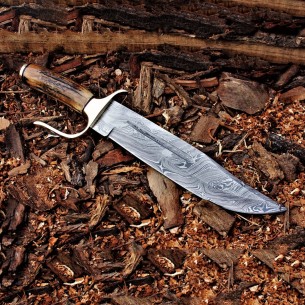 Damascus Bowie Knife, Spartan Knife, Damascus Bowie, Damascus Steel Blade Knife