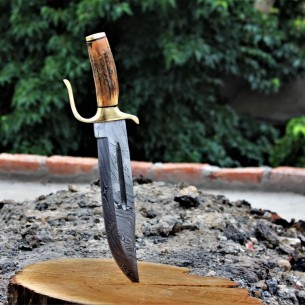 Damascus Bowie Knife, Spartan Knife, Damascus Bowie, Damascus Steel Blade Knife