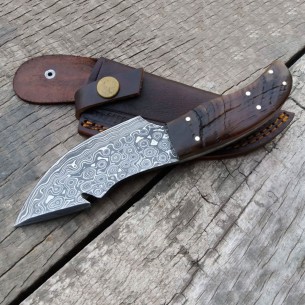 Handmade Skinner Stainless Steel Hunting Knife Sheep Horn Handle Hunting Knife For Sale