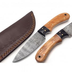Custom Handmade Fixed Blade Hunting Knife Damascus Steel Blade Knife Outdoor Chef Knife