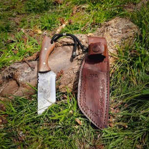 Survival Knife, Carbon Steel, Hunting Knife, Bushcraft Gear, Fixed Blade Knife