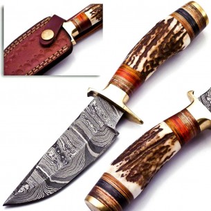 Carbon Steel Hunting Knife Fixed Blade Deer Antler Knife