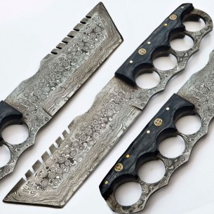 Custom Handmade Fixed Blade Hunting Knives Handle Buffalo Horn