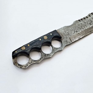 Custom Handmade Fixed Blade Hunting Knives Handle Buffalo Horn