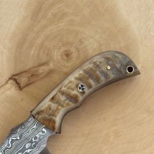 Custom Damascus Steel Pocket Knife - Handmade Fixed Blade Knife 