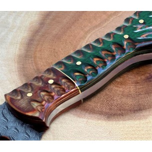 Personalized Damascus Steel Fixed Blade Knife, 8'' Wood Handle Full Tang Gift Knife For Men, Christmas Gift For Husband, Anniversary Gifts