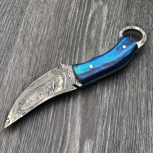 Karambit Damascus Steel Pocket Knife - 8'' Full Tang Handmade Damascus Fixed Blade Knife 