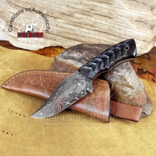 Custom Damascus Steel Handmade Fixed Blade Hunting Knife Full Tang Camping Knife