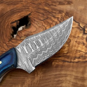 Damascus Fixed Blade Knife Custom Wood Handle Full Tang Handmade