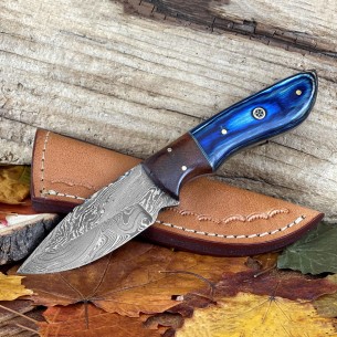 Damascus Steel Fixed Blade Knife 8'', Gift For Husband, Anniversary Gift