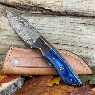 Damascus Steel Fixed Blade Knife 8'', Gift For Husband, Anniversary Gift