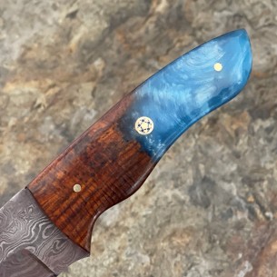 Damascus Steel Handmade Knife, 8" Full Tang Custom Fixed Blade Hunting Knives