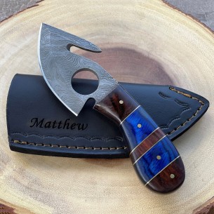 Damascus Steel Pocket Knife - Father's Day Gift For Dad, 7'' Full Tang Handmade Damascus Knife