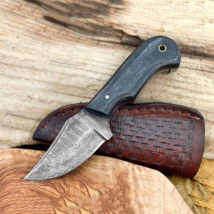 Damascus Steel Pocket Knife Custom Wood Handle Full Tang Handmade Fixed Blade Knife