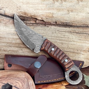 Damascus Steel Pocket Knife - 8'' Damascus Fixed Blade Gift Knife 