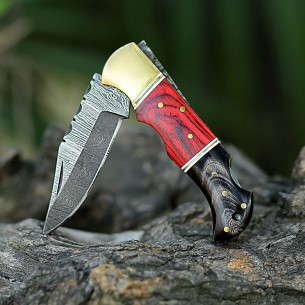 Handmade Best Pocket Knife Damascus Stainless Steel Folding Knife