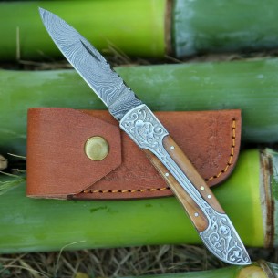 Premium Quality Knives Custom Handmade Pocket Knife Damascus Steel Folding Knife