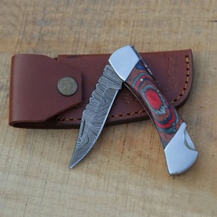 Damascus Steel Folding Knife Back Safety Lock Knife Multi Dollar Sheet Knife