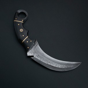 Custom Hand Made Damascus Karambit Hunting Knife