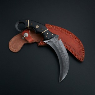 Custom Hand Made Damascus Karambit Hunting Knife