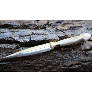 Dagger mini utility knife Deer Horn Handle With Leather Sheath For Sale
