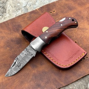 Damascus Best Folding Knife, Handmade Pocket Knife, Damascus Steel Blade Knife