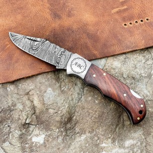 Damascus Best Folding Knife, Handmade Pocket Knife, Damascus Steel Blade Knife
