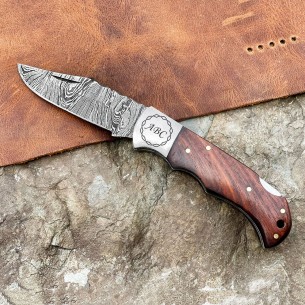 Damascus Best Folding Knife, Handmade Pocket Knife, Damascus Steel Blade Knife