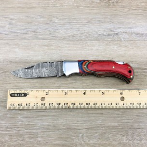Damascus Folding Pocket Knife - Handmade Pocket Knife