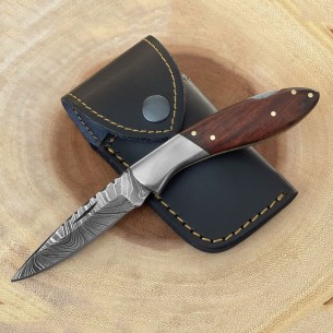Custom Made Damascus Steel Blade Pocket Knife Christmas