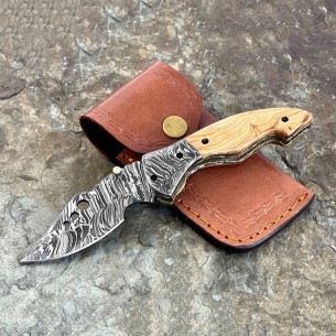 Damascus Gerber Pocket Folding Knife - Fathers Day Gift - Gift For Husband 