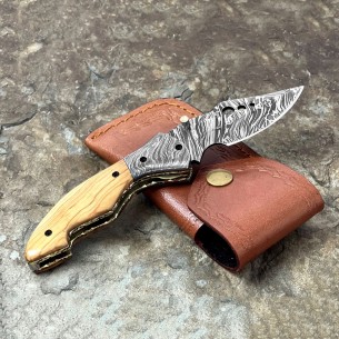 Damascus Gerber Pocket Folding Knife - Fathers Day Gift - Gift For Husband 