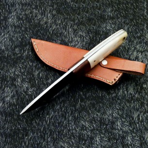 Custom Made Carbon Steel 1095 fixed blade skinning knife With Beautiful Handle & Leather Sheath