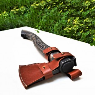 High Carbon Steel Collectible Axe "oak Leaf" Sport Standard Camping Hatchet Viking Style