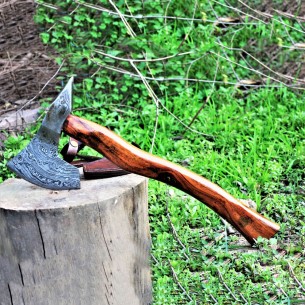 Damascus Steel Viking Axe Multi-functional Battle Axe Hunting Viking AXE