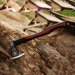 Hand Forged Tomahawk Hatchet Axe Amazing Engraved Handle Gift Odin Axe