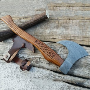 Custom Handmade Damascus Steel Viking Axe