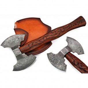 Handmade Carbon Steel Medieval Warrior Double Headed Battle Labrys Axe