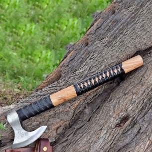 Viking Axe Viking Bearded Battle Axe Viking Camping Axe Hatchet Forged Carbon Steel Axe