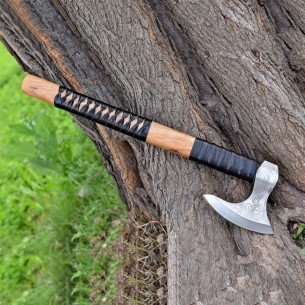 Viking Axe Viking Bearded Battle Axe Viking Camping Axe Hatchet Forged Carbon Steel Axe