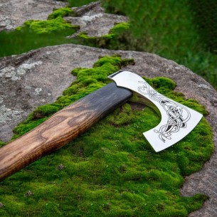 Custom Forged Carbon Steel Axe Bush Craft Hatchet Viking Axe for Sale 