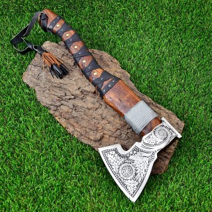 Handmade High Carbon Steel Axe Valknut Viking Axe Ragnar Lothbrok Hatchet Tomahawk