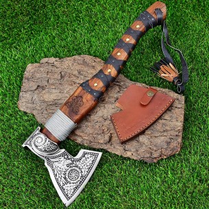 Handmade High Carbon Steel Axe Valknut Viking Axe Ragnar Lothbrok Hatchet Tomahawk