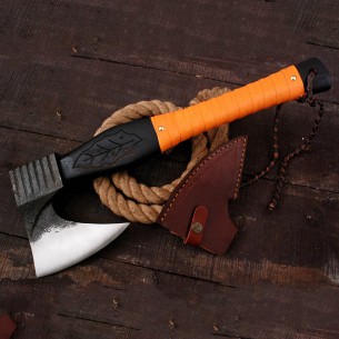 Custom Hand Made High Carbon Steel Axe With Full Handle Wrap Rose Wood Handle Proxima Axe Camping Viking Hatchet Axe